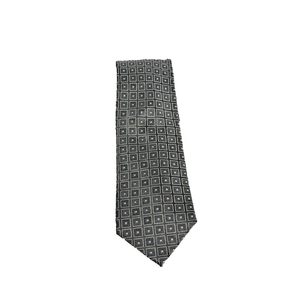 Black Geometric Neck Tie Classic 3.5" x 59" US Polo Association‎ 100% Silk